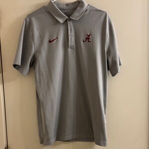 Nike Light Gray Polo with Crimson Alabama 'A' and Swoosh